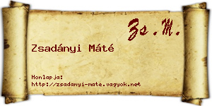 Zsadányi Máté névjegykártya