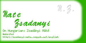 mate zsadanyi business card